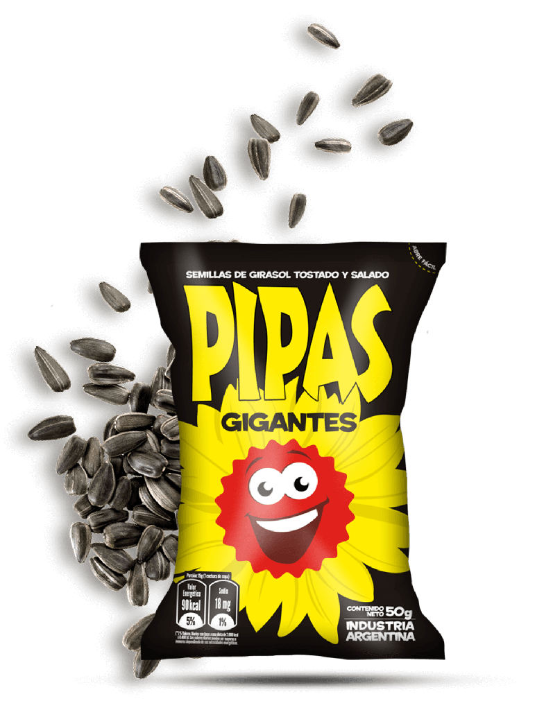 Semillas de girasol tostadas y saladas Gigantes - Paquete - 50 gr. / 1,76 Oz. - Marca: PIPAS
