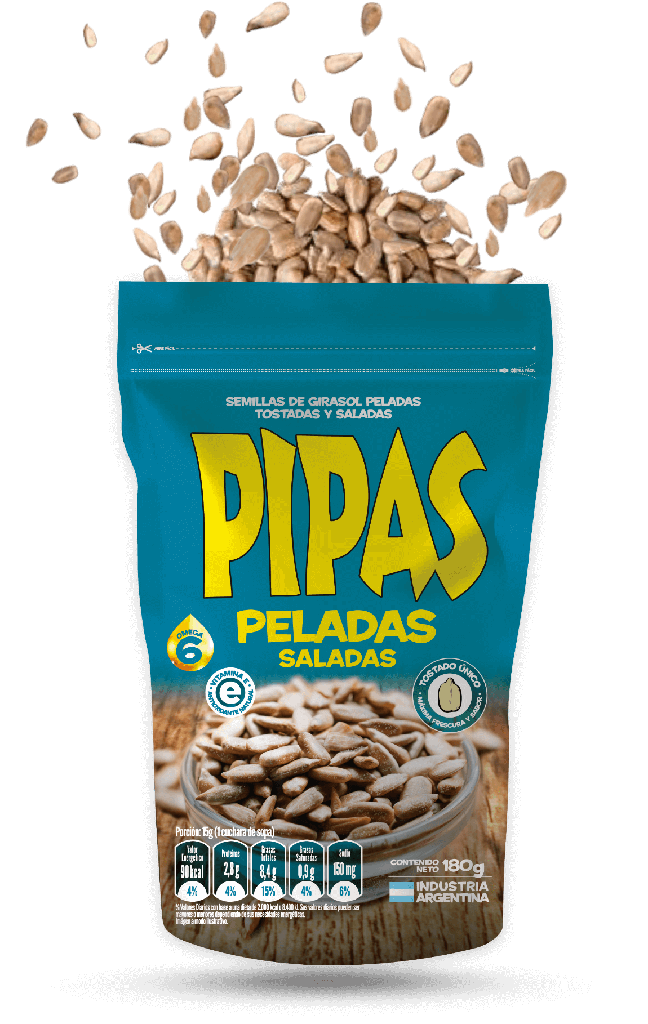 Semillas de girasol tostadas y saladas Peladas - Doypack - 180 gr. / 6,35 Oz. - Marca: PIPAS