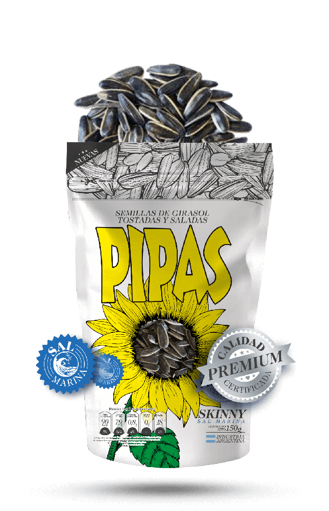 Semillas de girasol tostadas y saladas Skinny - Doypack - 150 gr. / 5,29 Oz. - Marca: PIPAS