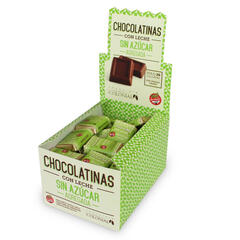 Chocolatinas Con Leche Sin Azucar - Caja x 50 u. - 250 gr. / 0,55 Lb. - Marca: COLONIAL