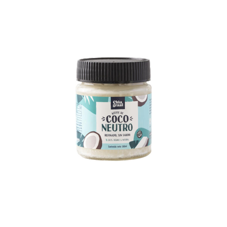 Aceite de Coco Neutro - Frasco - 180 gr. / 6,35 Oz. - Marca: Chia Graal
