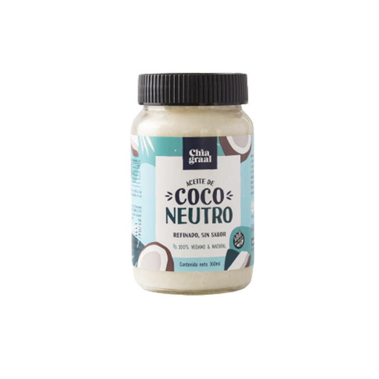 Aceite de Coco Neutro - Frasco - 360 gr. / 12,7 Oz. - Marca: Chia Graal