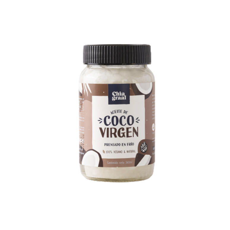 Aceite de Coco Virgen - Frasco - 360 gr. / 12,7 Oz. - Marca: Chia Graal