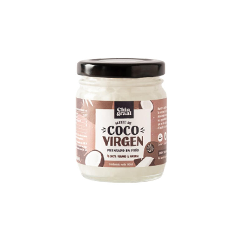 Aceite de Coco Virgen - Frasco - 90 ml. / 3,04 fl Oz. - Marca: Chia Graal