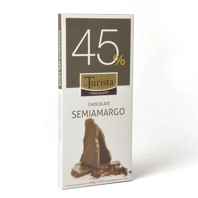 Tableta Chocolate Semiamargo 45% - Caja - 100 gr. / 3,53 Oz. - Marca: Del Turista