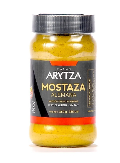 Mostaza Alemana - Frasco - 360 gr. / 12,7 Oz. - Marca: ARYTZA