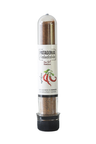 Condimento a base de Hongos deshidratados molidos y ají molido picante deshidratado (SIN SAL AGREGADA) - 20 gr. / 0,71 Oz. - Marca: Patagonia Saludable