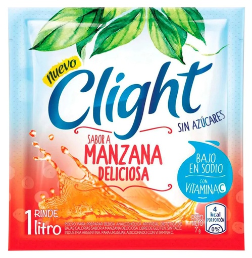 [JGP-001] Jugo en polvo sabor Manzana Deliciosa - 8 gr / 0,28 Oz. - Marca: CLIGHT