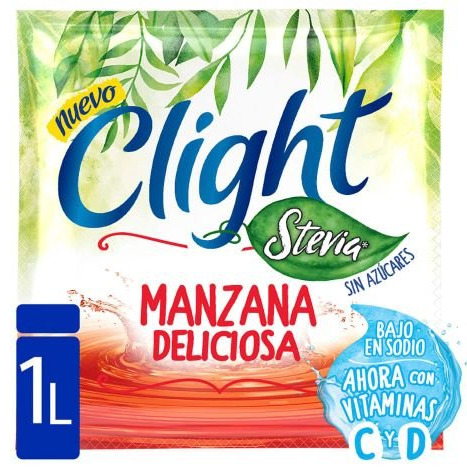 [JGP-006] Jugo en polvo con stevia sabor Manzana Deliciosa - 8 gr / 0,28 Oz. - Marca: CLIGHT