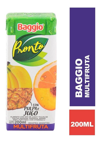 [JGL-018] Jugo sabor Multifruta - 200 ml / 6,7 Fl Oz. - Marca: BAGGIO