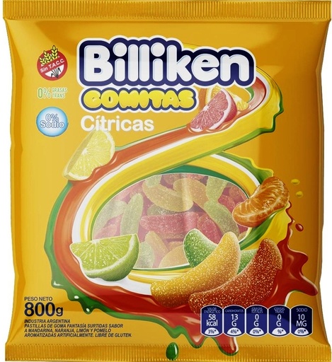 [GLS-006] Gomitas Cítricas - 800 gr / 28,2 Oz. - Marca: Billiken
