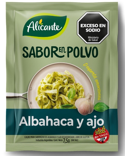 [SPC-057] Sabor en polvo Albahaca y ajo - 7,5 gr / 0.26 Oz. - Marca: Alicante