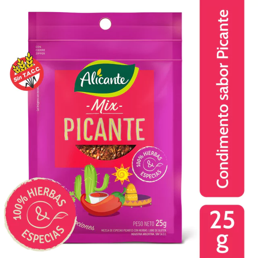 [SPC-085] Mix condimentos Picante - 25 gr / 0.88 Oz. - Marca: Alicante