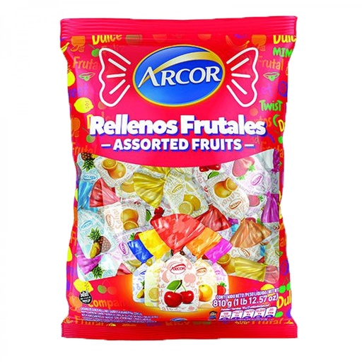 [GLS-095] Caramelo duro Rellenos frutales - 810 gr / 28,57 Oz. - Marca: Arcor