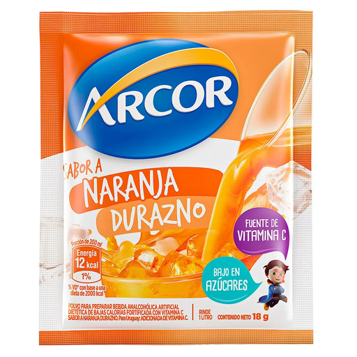 [JGP-034] Jugo en polvo sabor Naranja y durazno - 18 gr / 0,6 Oz. - Marca: ARCOR