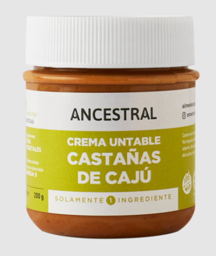 [UNT-013] Crema untable de castañas de cajú - 200 gr / 7 oz. - Marca: ANCESTRAL