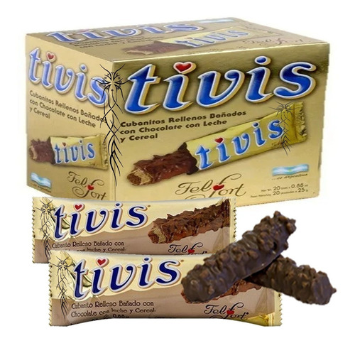 [CCH-040] CHOCOLATES Tivis - 20 u. x 25 gr, - Marca: FELFORT