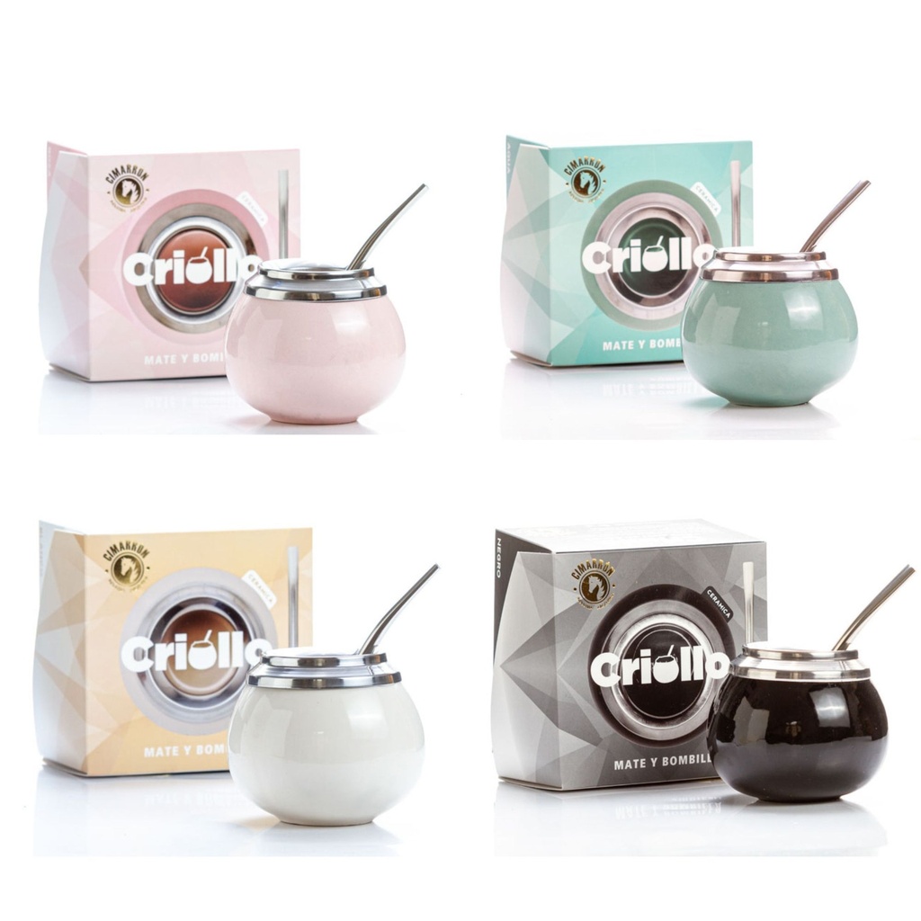 Mate criollo de cerámica (Incluye bombilla)
