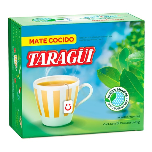 [TDS-01092] Mate cocido en saquitos - 150gr. / 5,29Oz. - Cantidad: Caja x 50 saquitos (3 gr. c/u) - Marca: TARAGUI