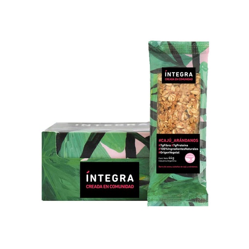 [TDS-01687] Barra de cereal Cajú y Arándanos- Display x 10 u. - Marca: Integra