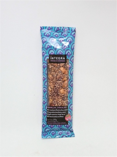 [TDS-01694] Barra de cereal Semillas con Chocolate - Paquete - 27 gr. / 0,95 Oz. - Marca: Integra