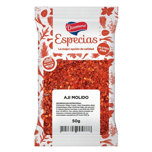 [TDS-01715] Ají Molido - Paquete - 50 gr. / 1,76 Oz. - Marca: DICOMERE