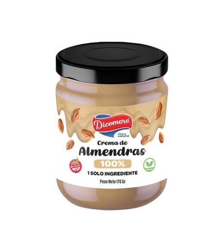[TDS-01725] Crema de Almendras 100% - Frasco - 170 gr. / 6 Oz. - Marca: DICOMERE