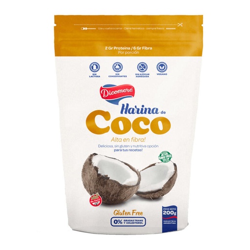 [TDS-01738] Harina de Coco - Doypack - 200 gr. / 7,05 Oz. - Marca: DICOMERE