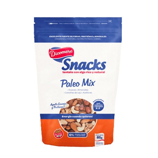 [TDS-01747] Paleo Mix (Nueces, Almendras, Cajú y Avenllanas - Doypack - 85 gr. / 3 Oz. - Marca: DICOMERE
