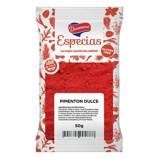 [TDS-01750] Pimentón Dulce - Paquete - 50 gr. / 1,76 Oz. - Marca: DICOMERE