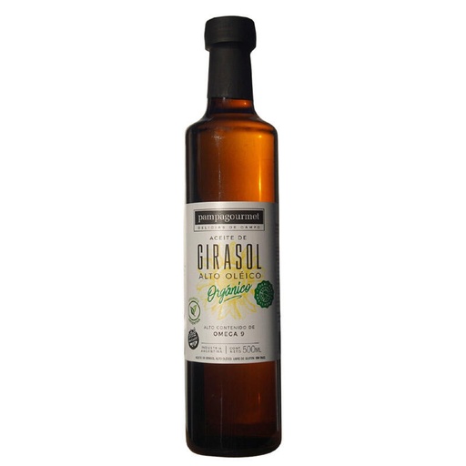 [TDS-01767] Aceite de Girasol Alto Oleico Organico - Botella - 500 ml. / 16,91 fl Oz. - Marca: PAMPA GOURMET
