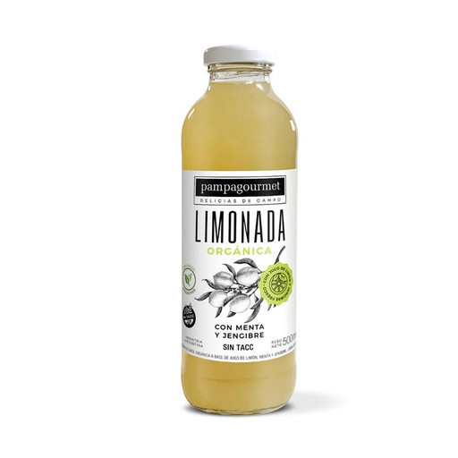 [TDS-01776] Limonada Organica con Jengibre, Menta y Miel - Botella - 500 ml. / 16,91 fl Oz. - Marca: PAMPA GOURMET