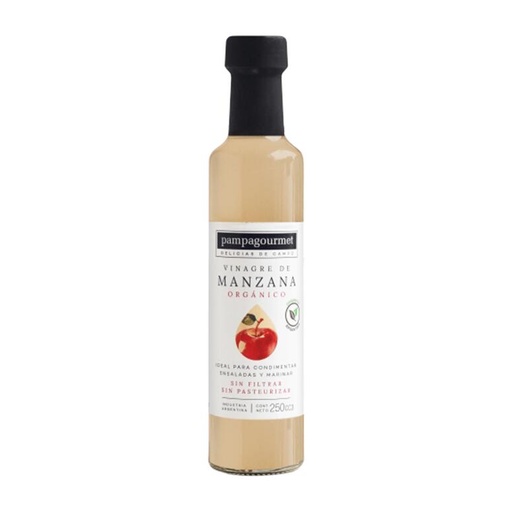 [TDS-01795] Vinagre de Sidra de Manzana - Botella - 250 ml. / 8,45 fl Oz. - Marca: PAMPA GOURMET