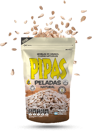 [TDS-01940] Semillas de girasol crudas naturales Peladas Natural - Doypack - 180 gr. / 6,35 Oz. - Marca: PIPAS