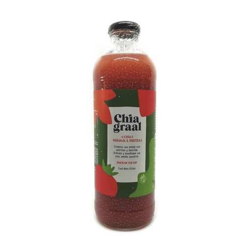 [TDS-01982] Jugo de frutas con semillas de chia Frutilla, Naranja & Chia - Botella - 910 ml. / 30,77 fl Oz. - Marca: Chia Graal