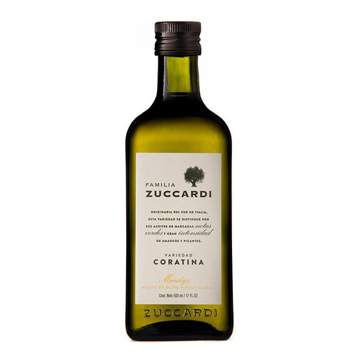 [TDS-02006] Aceite de Oliva Virgen Extra Coratina - Botella - 500 ml. / 16,91 fl Oz. - Marca: Zuccardi