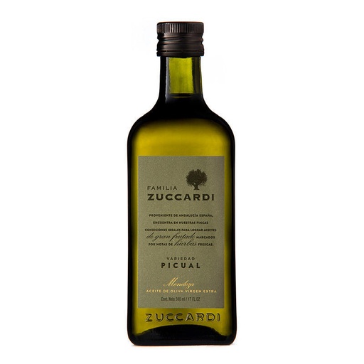 [TDS-02008] Aceite de Oliva Virgen Extra Picual - Botella - 500 ml. / 16,91 fl Oz. - Marca: Zuccardi