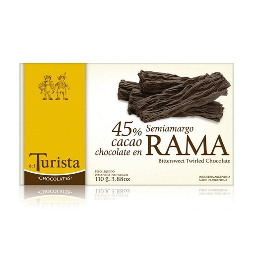 [TDS-02017] Chocolate en Rama Semiamargo - Caja - 110 gr. / 3,88 Oz. - Marca: Del Turista