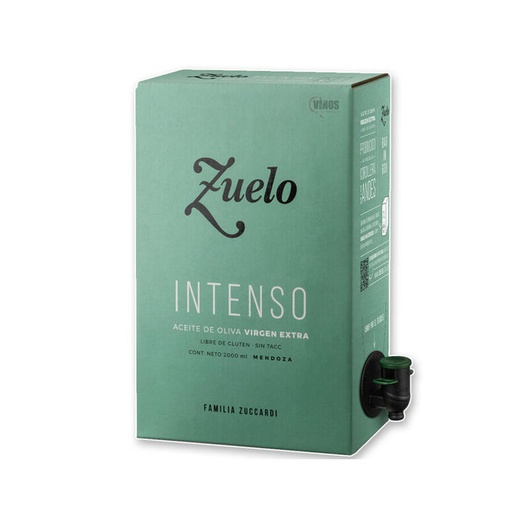 [TDS-02024] Aceite de Oliva Bag in Box Intenso - Caja - 2000 ml. / 67,63 fl Oz. - Marca: Zuelo