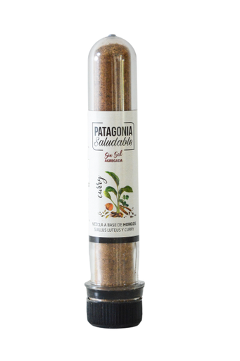 [TDS-02257] Condimento a base de Hongos deshidratados molidos y curry deshidratado (SIN SAL AGREGADA) - 20 gr. / 0,71 Oz. - Marca: Patagonia Saludable